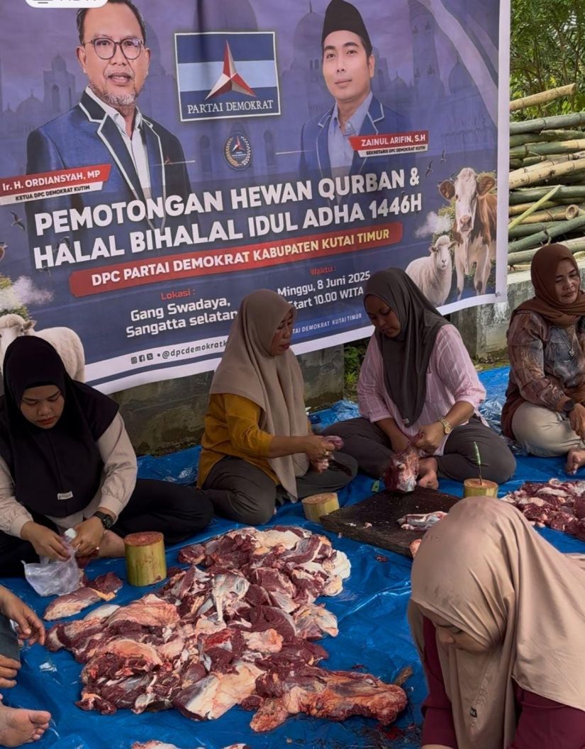 Demokrat Kutim Salurkan 7 Ekor Sapi Qurban Sambut Iduladha 1446 H